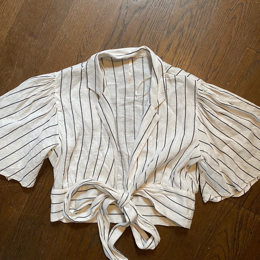 Free People Cropped Tie-up Top
